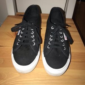 Black platform Superga sneakers